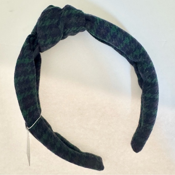 J Crew Houndstooth Knotted Green and Blue Headband - Picture 4 of 7